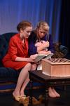 Rachel Moore, senior art major, and Cassie Osborn, junior social work major, play out a scene for Aubrey Swanson's original one-act called 'Inner Sanctum.' - Photo by Jacob Moore