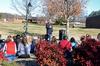 Paul Jackson, professor of biblical studies, teaches a New Testament class outside on a beautiful, sunny day.  - Photo by Anne Richoux