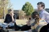 The winter months are over, and enjoying the warmer weather gives Union students an excuse to be outdoors. Junior Cindy Harrell, ESL major, listens to Dr. Phillip Ryan as her Language Assessment class is held outside in the spring sunshine. - Photo by Justin Veneman
