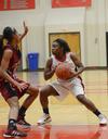 02/44/12 - Photo by Jacob Moore
Lady Bulldog Lavanda Ross looks for a pass during a home game Feb. 13 against Cumberland University.