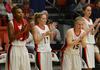 02/13/12 - Photo by Jacob Moore
Lady Bulldogs Mrashi Karumba, Emily Sissom, Rebecca Sharpe and Paige Parker cheer on their fellow teammates during a home game Feb. 13 against Cumberland University.