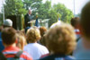 President David S. Dockery speaks to the students at the September 11 Service of Remembrance and Response. - Photo by Jim Veneman