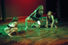 Miranda Wallace, Emily Brown and Courtney Braswell play the witches in <i>Macbeth</i>. - Photo by Jim Veneman