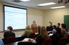 Jinni Leigh Blalack, associate professor of psychology, lectures about informed consent.  - Photo by Anne Richoux
