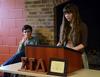 Whitney Williams, senior English major, presents an original literary work in front of Sigma Tau Delta, a national English honor society, in preparation for the society's national convention in New Orleans.
 - Photo by Jacob Moore