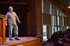 Calvin Wittman senior pastor of Applewood Baptist Church in Wheat Ridge, Colorado, speaks to Union students and employees in chapel about the need for transformational Christians in the world today.
 - Photo by Zac Calvert
