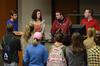 Student Government Association members gather following the student senate meeting in Harvey Auditorium. - Photo by Anne Richoux