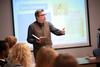 Gavin Richardson, professor of English, lectures on East Germanic language during class.  - Photo by Kristi McMurry