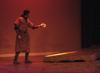Ryan Schunemann as Macbeth who sees a dagger before him in </i>Macbeth</i>. - Photo by Jim Veneman