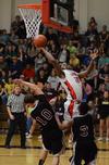 03/61/12 - Antoine Hall goes up for a shot against Freed Hardeman University during the opening round of the TranSouth Athletic Conference Championship.
