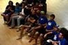 Students watch the NCAA men's basketball national championship game in the Bowld Student Commons.  - Photo by Anne Richoux