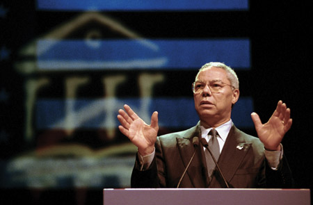 American hero General Colin Powell, USA (Ret.) speaks at Union University's Third Annual Scholarship Banquet on Veteran's Day, Nov. 11, at the Jackson Civic Center.