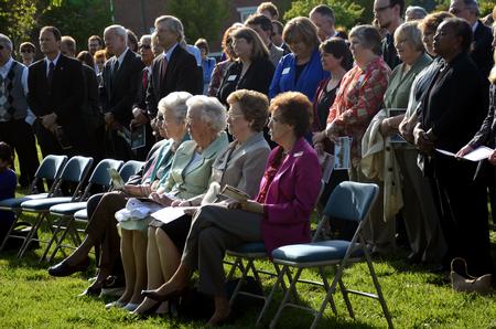 4/12/12 - Trustees, faculty, staff, students, and community members gather to celebrate the groundbreaking for the new library.