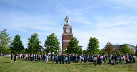 4/12/12 - Trustees, faculty, staff, students and community members gather to celebrate the groundbreaking for the new library.