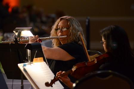 After the groundbreaking ceremony for the new library, guests enjoyed beautiful music while sharing dinner at the President's Tribute banquet in the Carl Grant Events Center.