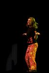 Anna Lewis, sophomore TESL major, performs with "The Hopeful Rascals" during the 15th annual Variety Show. - Photo by Anne Richoux