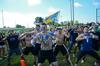 Matt Daffin, junior athletic training major, leads the men of Alpha Tau Omega in a haka, a traditional war challenge from the Maori people of New Zealand, during Greek Olympics. - Photo by Zac Calvert