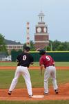 04/30/12 - Kody Pinson guards first base during the first game of the TransSouth Conference Tournament against Cumberland University.