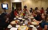 Participants enjoy the first course of a four-course meal served during the 2012 Etiquette Dinner, held at the Carl Grant Events Center. - Photo by Jacob Moore