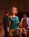 Madelyn Carson, sophomore music major, performs alongside Greg Hines, junior musical performance major, and Jed Dugger, senior music major, in a scene from Albert Herring during an opera workshop. - Photo by Zac Calvert