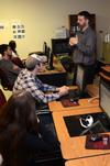 Cam Tracy, web development agent, teaches a digital media studies class.  - Photo by Jacob Moore