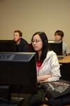 Students listen intently during a web applications class.  - Photo by Jacob Moore