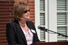 Carla Sanderson, executive vice president for strategic initiatives and provost, gives a dedication reading during the dedication of the new Hendersonville facility. - Photo by Morris Abernathy