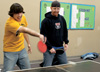 Junior Lewis Curd and senior Jeff Lash, both Christian studies majors, play a game of ping pong in the student lounge located in the Student Union Building. - Photo by Kristen Hiller