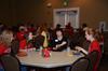 Ashley Blair, assistant professor of communication arts, talks with new students during Dinner with your Department in the Carl Grant Event Center. - Photo by Zac Calvert