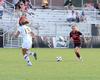 Emily Crane, looks up the field for a pass, while Belhaven's defender meets her. The lady bulldogs came out strong to defeat Belhaven University with a score of 1-0. - Photo by Ebbie Davis