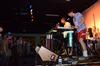 The band Wolvski, made up of several Union students, performs and energetic song at Barefoots Joe. - Photo by Zac Calvert