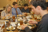 Students at Career Service's Etiquette Luncheon enjoy a good meal while learning the finer points of dining in a formal setting. - Photo by Lindsay Stavish