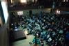 Families enjoy watching Pixar's "Brave" together in the Bowld Student Commons during Family Weekend. - Photo by Jacob Moore