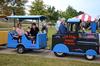 Families enjoy the train ride around the Great Lawn at Union Night during Family Weekend. - Photo by Anne Richoux