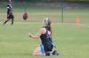 Laura Evers, senior nursing major, drops to catch the football for a touchdown in an intramural game during Family Weekend. - Photo by Zac Calvert