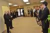 President David S. Dockery introduces Robert M. Gates, former U.S. secretary of defense, to students at Union University before the 15th Annual Scholarship Banquet. - Photo by Morris Abernathy