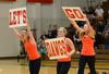 Cheerleaders get the crowd excited before Bulldog Madness, which is held in the Fred DeLay Gymnasium. - Photo by Jacob Moore