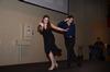 Kaitlin Nonweiler, junior Spanish major, and Stefan Rabenhorst, junior political science major, perform the Cha-Cha in the Bowld Student  Commons during the MOSAIC Unity show.  - Photo by Zac Calvert