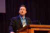 Trevin Wax, managing editor of the Gospel Coalition for 
Lifeway Christian Resources, speaks in chapel. - Photo by Zac Calvert
