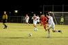 Clayton Martin runs to keep possession of the ball in a game against Tennessee Temple University during the semifinal round of the NCCAA mideast region tournament. Union won the game 8-0.  - Photo by Anne Richoux