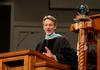 Claude Pressnell, president of the Tennessee Independent Colleges and Universities Association, gives an address titled, "But the Greatest of These is Love," during Fall Commencement. - Photo by Jacob Moore