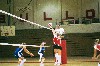 09/250/02 - No. 5 Andrea Darr and No. 2 Erin Bayne attempt the block.