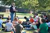 9/11/12 - Paul Jackson, professor of Biblical studies, gives a lecture outside on a nice day. - Kristi McMurry