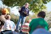 9/11/12 - Paul Jackson, professor of Biblical studies, teaches class outdoors on a nice day. - Kristi McMurry
