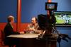 Ross Douthat, columnist for the New York Times, is interviewed for Jackson 24/7, Union's local broadcast.  - Photo by Kristi McMurry
