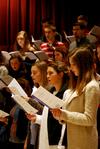 The University Singers practice in Hartley Recital Hall.  - Photo by Anne Richoux