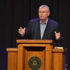 Friend of Union University Rick White of the People's Church speaks in chapel. - Photo by Morris Abernathy