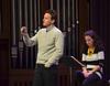 Ben Mandrell ends chapel with a prayer for the students. - Photo by Morris Abernathy