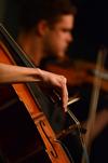 Cellist Hitoshi Yamaguchi of Foreign Fields performs at Barefoots Joe. - Photo by Jacob Moore