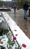 04/13/04 - Students enjoyed the freak spring snow during April.